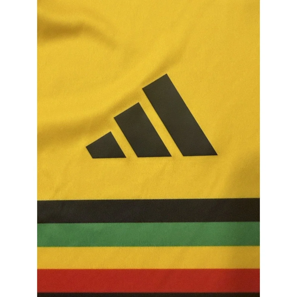adidas Jamaica JFF Bob Marley Soccer Jersey KB3386 Mens M Yellow Slim Fit NEW